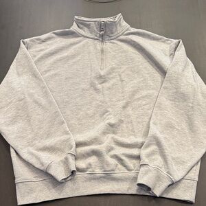 Zara Men's Light Gray Zip-Up Sweater